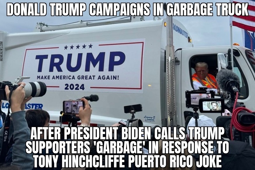 Trump rides garbage truck
