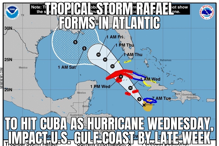 Tropical Storm Rafael forms