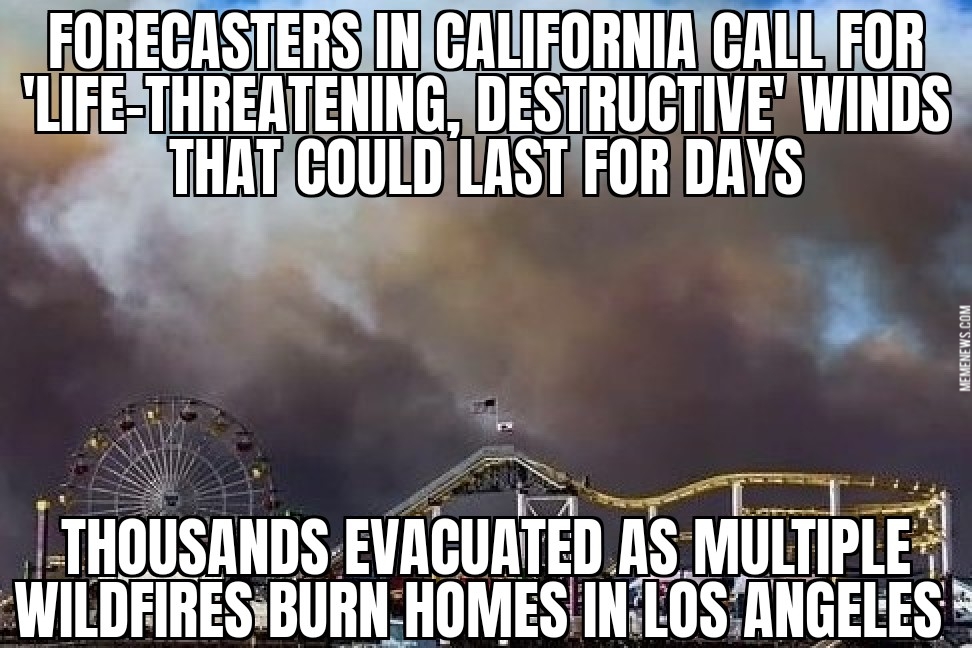 Palisades Fire burns in West Los Angeles