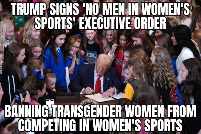 Trump signs order banning transgender women from competing in women’s sports