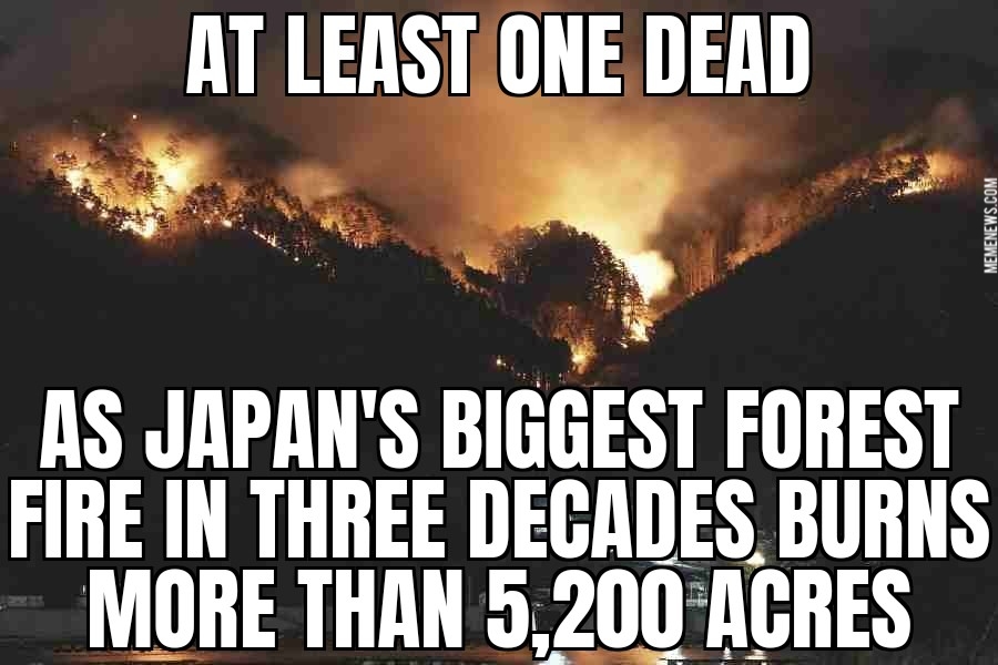 Japan’s biggest forest fire in decades