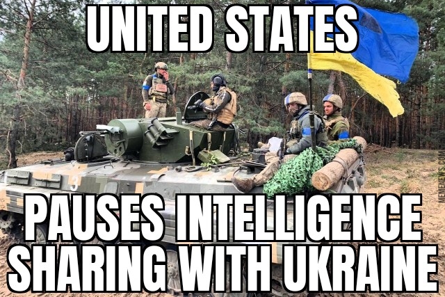 U.S. halts Ukraine intel sharing
