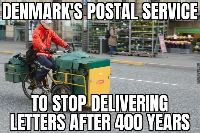 Denmark postal service to stop delivering letters