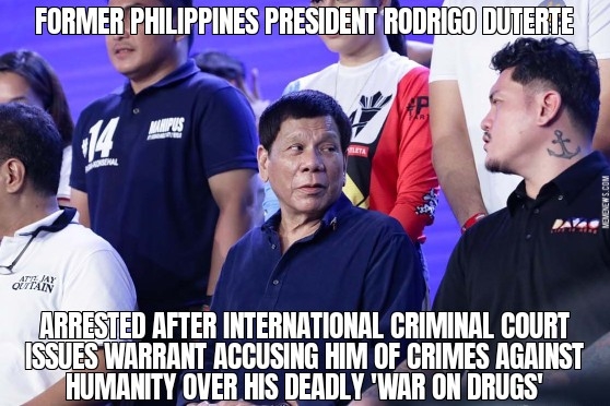 Rodrigo Duterte arrested over ICC warrant