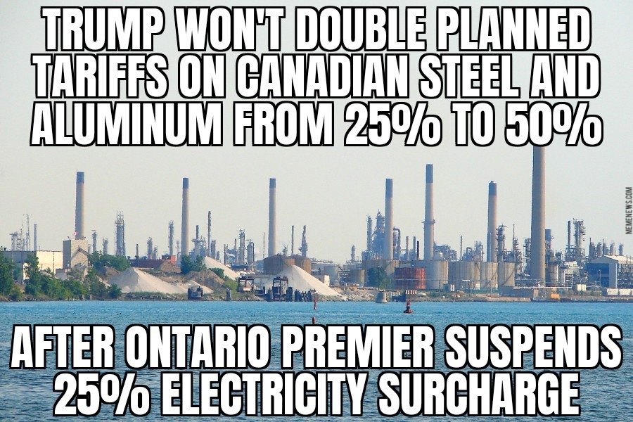 Trump won’t double Canada tariffs