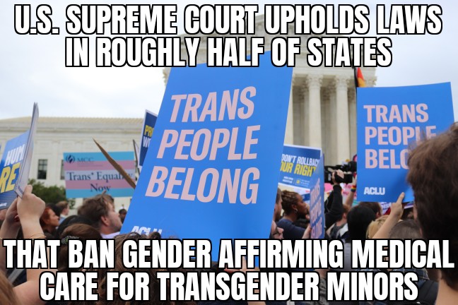 Supreme Court upholds state youth gender affirming care laws