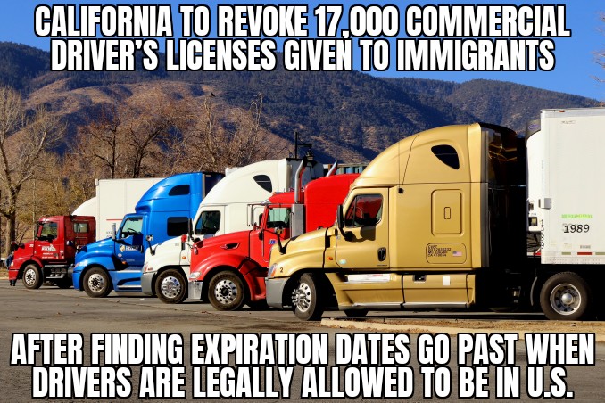 California revokes immigrant commercial licenses