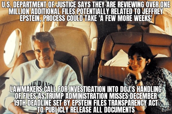 DOJ says 1 million more Epstein files found