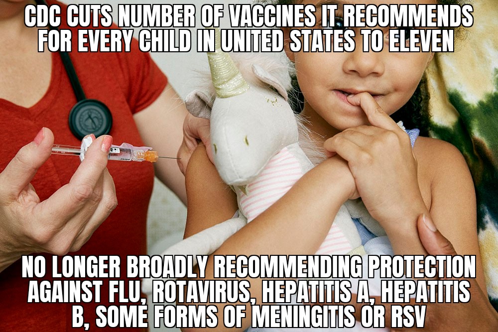 CDC cuts number of vaccines it recommends for every child