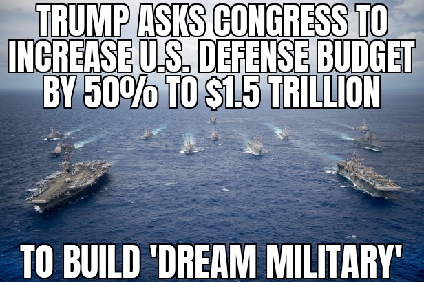 Trump asks for $1.5 trillion defense budget