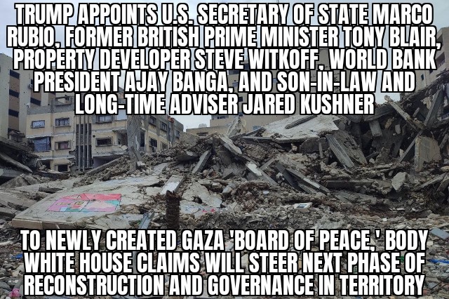 Trump names Gaza ‘Board of Peace’