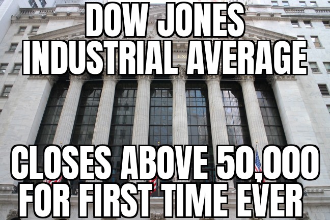 Dow tops 50,000