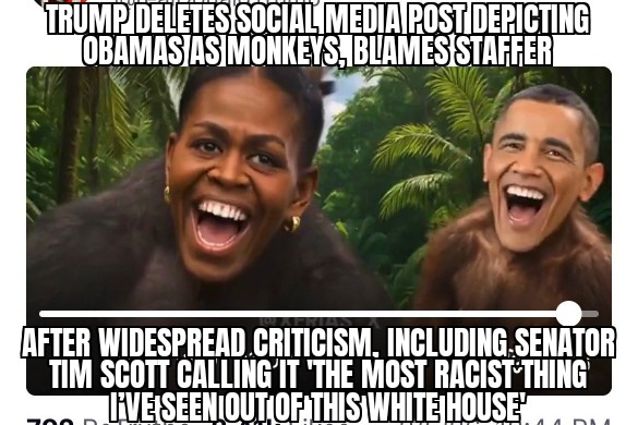 Trump Obama monkey post