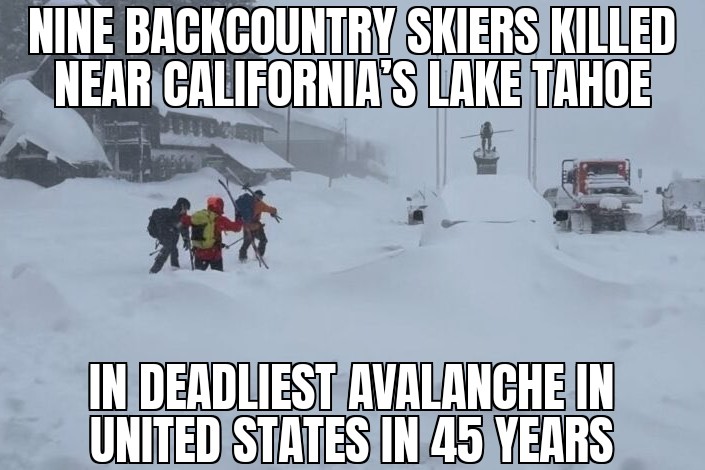 California Lake Tahoe avalanche