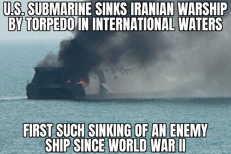 U.S. submarine sinks Iran ship