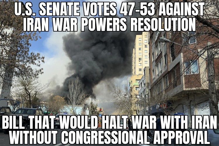Senate votes down war powers resolution