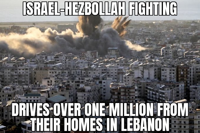 1 million displaced in Lebanon