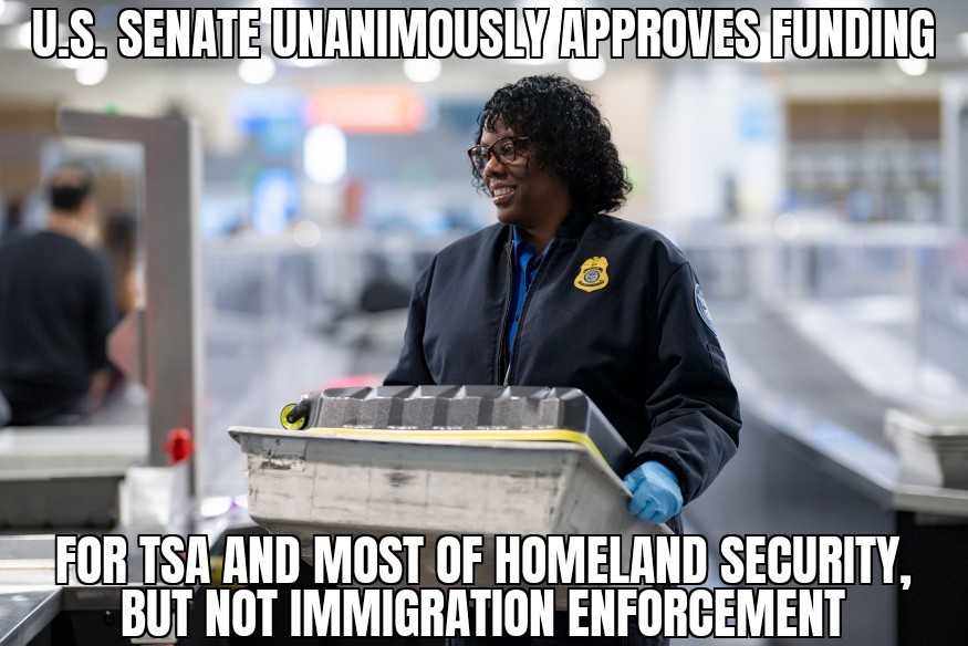 Senate passes TSA funding