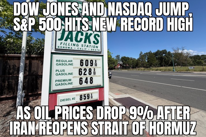 Oil prices drop, stocks jump