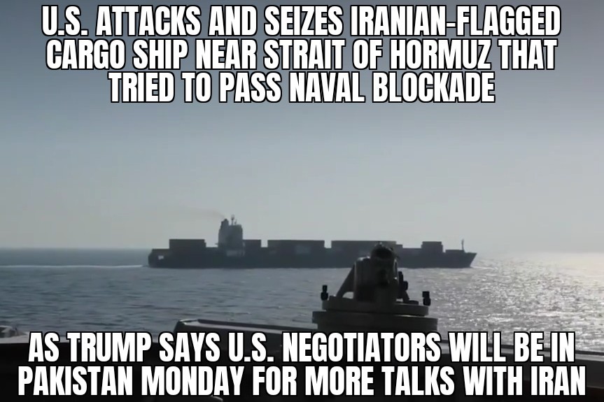 U.S. seizes Iranian cargo ship