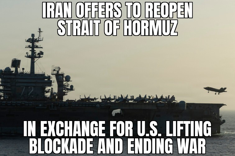 Iran offers to reopen Strait of Hormuz