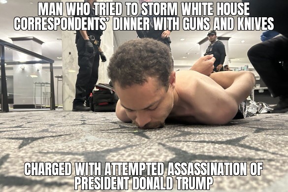 Correspondents’ dinner shooter charged with attempted Trump assassination