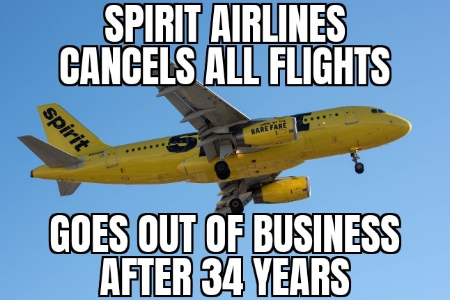Spirit Airlines out of business