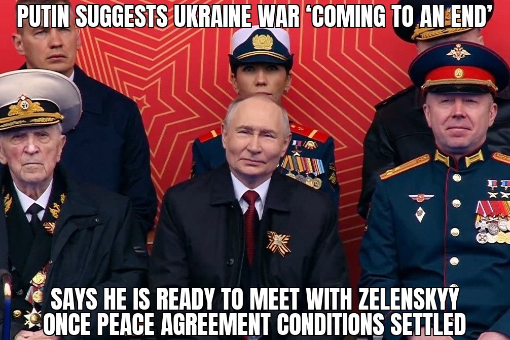 Putin suggests Ukraine war ‘coming to an end’