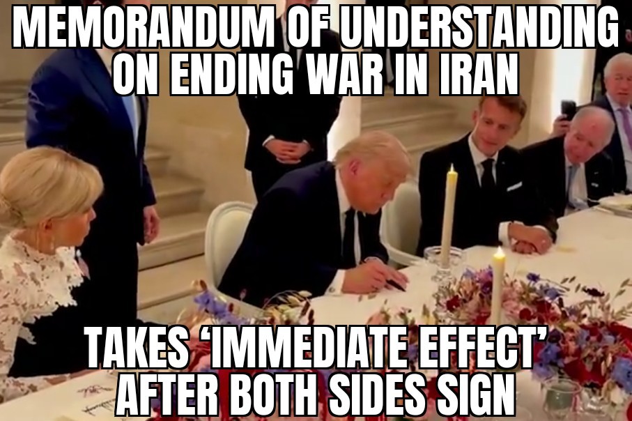 Both sides sign Iran war deal