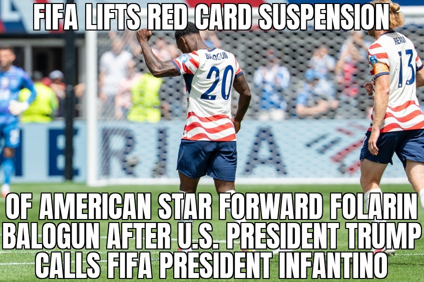 FIFA lifts Balogun red card suspension