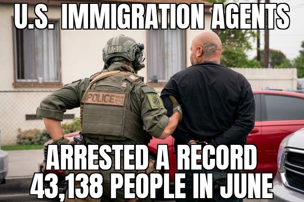 Record immigration arrests in June