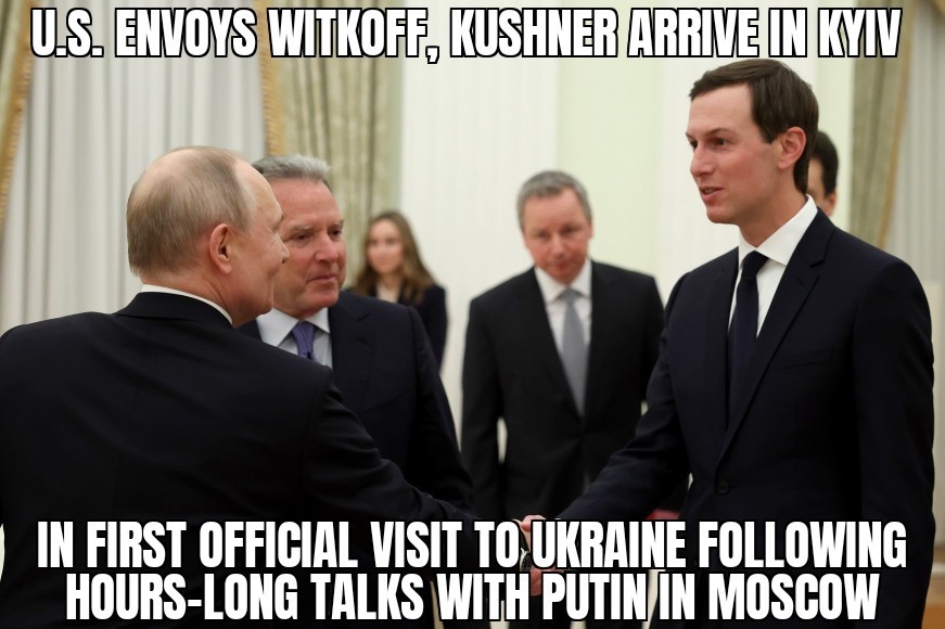 Witkoff, Kushner arrive in Kyiv