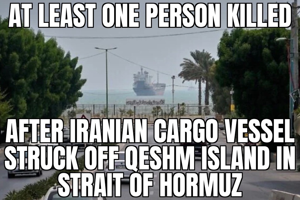 Iranian cargo vessel struck