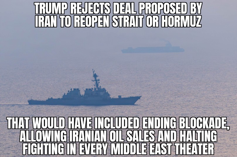 Trump rejects Iran Strait of Hormuz deal