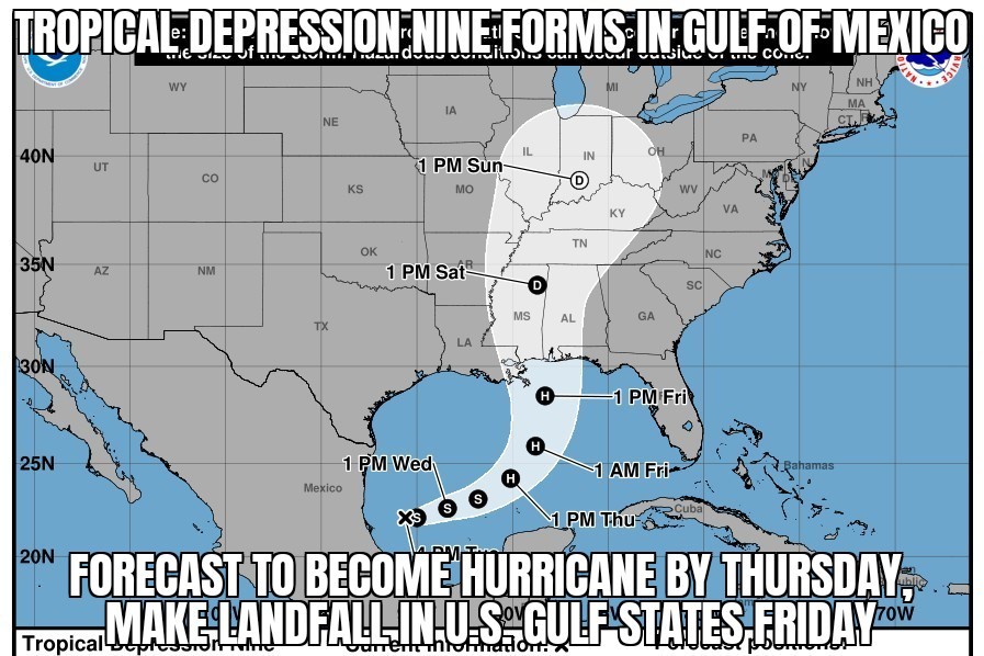Tropical Depression Nine forms