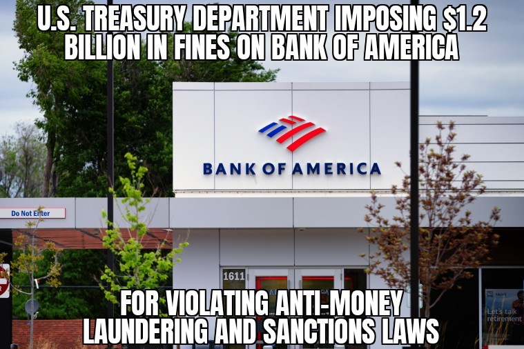 Treasury fines Bank of America